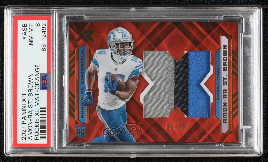 Amon-Ra St. Brown Panini XR Rookie XL Materials #ASB Orange