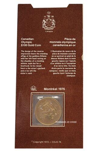 1976 Canada $100 Montreal Olympic Commemorative 14K Gold Coin