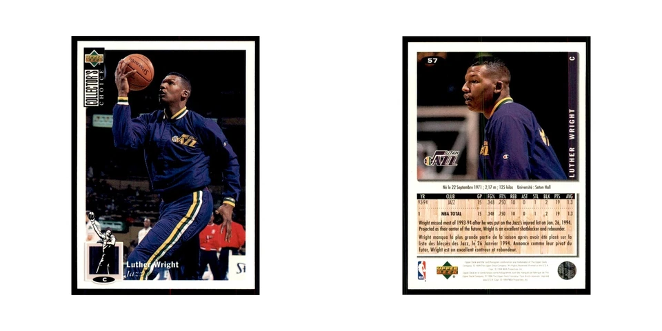1994 Upper Deck Collectors Choice Luther Wright Basketball Cards #57 - Image 3 of 3