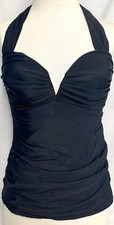 Magicsuit NEW Black Plunge Tankini Top Ruched Shirred Made in the USA NWOT 8