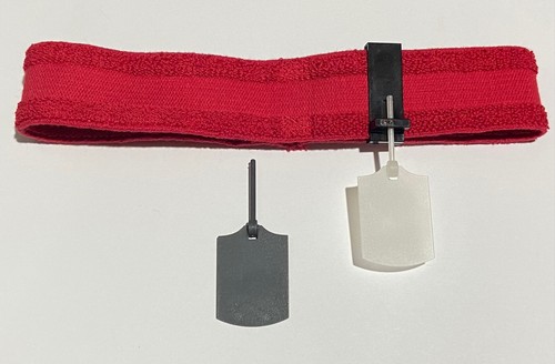 #449-R Red Headband w/ ISSF 30mm Frost & Black Eyeshield - 第 1/5 張圖片