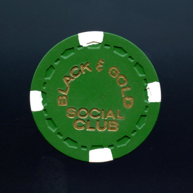OLD VINTAGE 1964 CALIF C/R CHIP - 25 CENTS - BLACK & GOLD OLD VINTAGE 1964 CALIF C/R CHIP - 25 CENTS - BLACK & GOLD