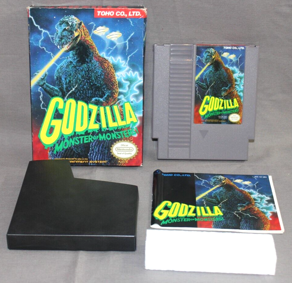 Godzilla Monster Of Monsters NES 1989 Complete In Box CIB