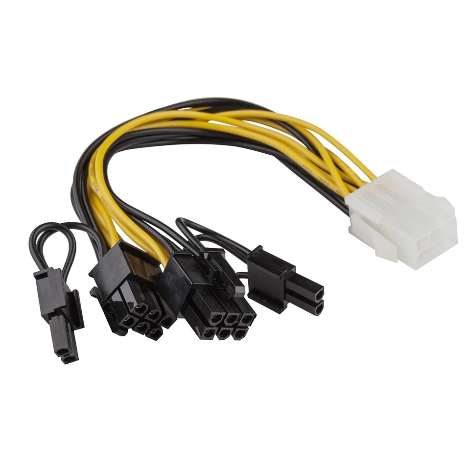 Grafikkarten-Stromadapter Y Stromkabel PCI-e 6-pin auf 2x 6+2-pin Stecker, 2 Stk - Bild 2 von 4