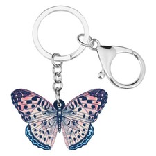 Acrylic Spot Brush-footed Butterfly Keychains Key Ring Insects Bag Purse Charms