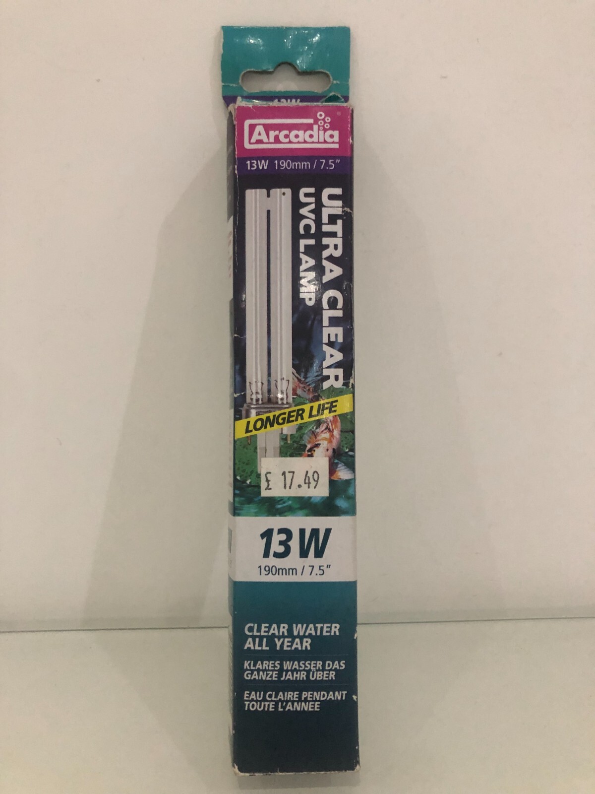 Arcadia 13W 190mm Ultra Clear UVC Lamp G23 Bulb for Pond Clarifier