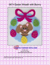 Easter Wreath with Bunny- Plastic Canvas Pattern or Kit