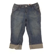 Gitano Capri Jeans Womens Plus 16W Cuffed Medium Blue Denim