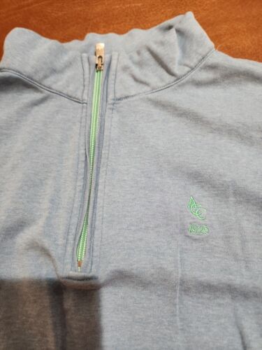Peter Millar 1/4 Zip Men's LARGE L/S Blue Golf Pullover ACC Logo EUC. BR1 - Picture 4 of 8