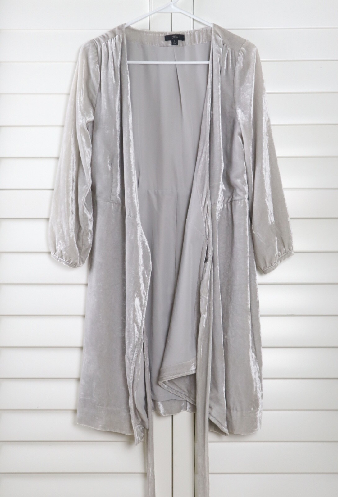 J.CREW $148 Solid Gray Lined Drapey Velvet True W… - image 6