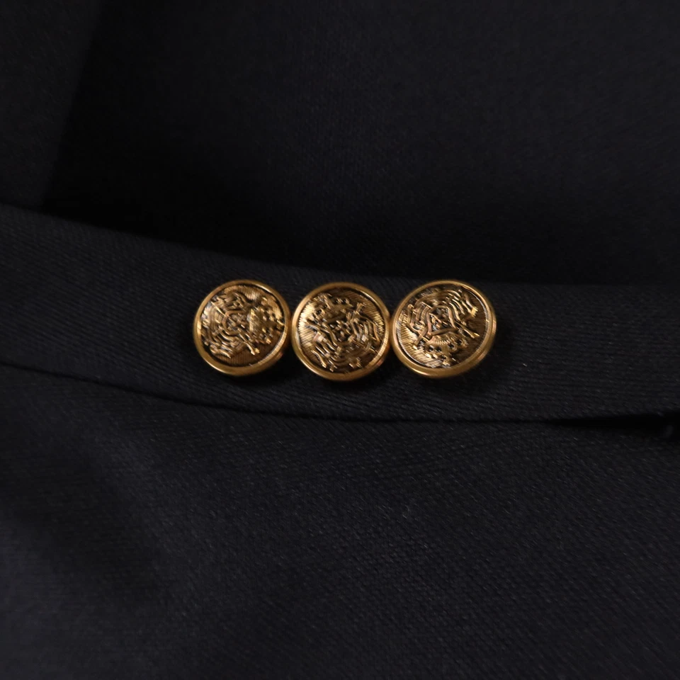 Chaqueta de Colección Hopsack M Azul Poliéster Lana Blazer Abrigo Deportivo Botones con Cresta 40R Foto 4 de 4