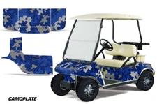 Graphics Kit Decal Sticker For Club Car Golf Cart 1983-2014 Camoplate Blue