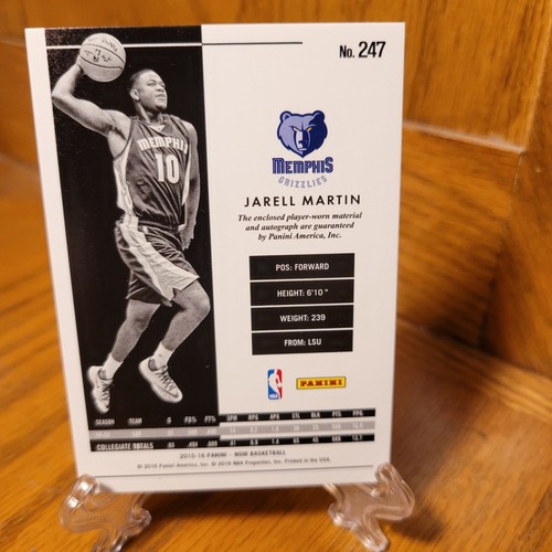 2015 Panini Noir Color Rookies 36/99 Jarell Martin #247 RPA Rookie Patch Auto RC - Picture 3 of 3