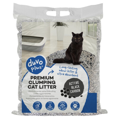 Duvo+ Katzenstreu Premium Active Black Carbon 12 kg, NEU