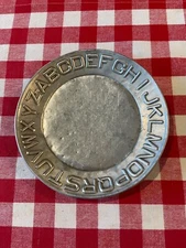 Vintage Child's Aluminum ABC Plate (7" diameter)