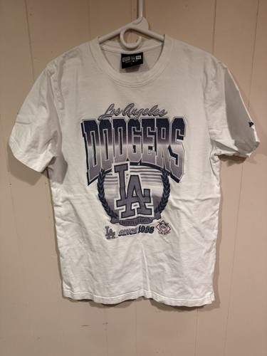 Men’s White New Era Los Angeles Dodgers Graphic Print Logo T Shirt Size Large