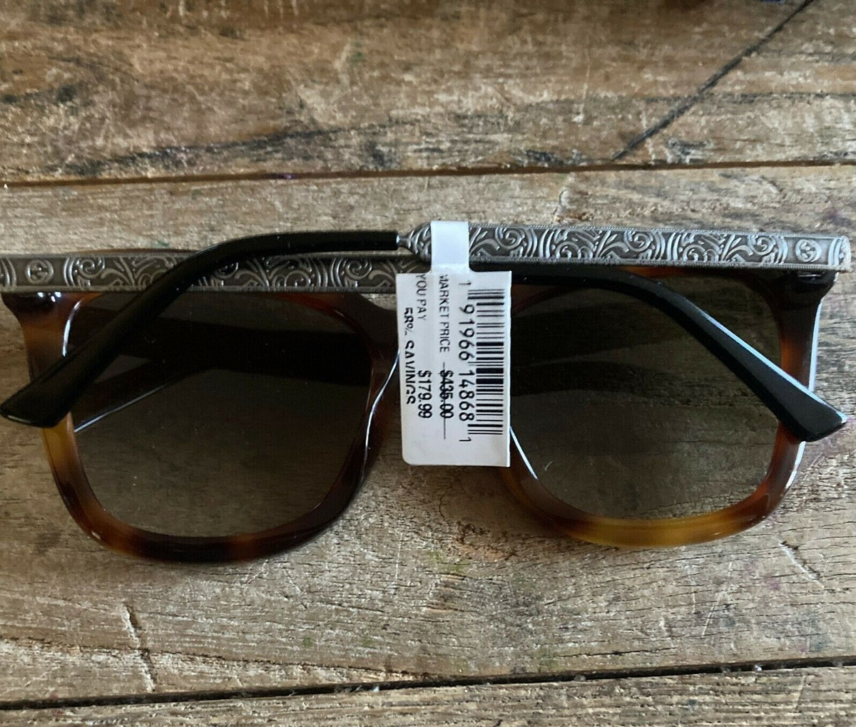 Gucci Sunglasses GG0217S 002 Havana Silver Brown 52mm Square  display picture 3