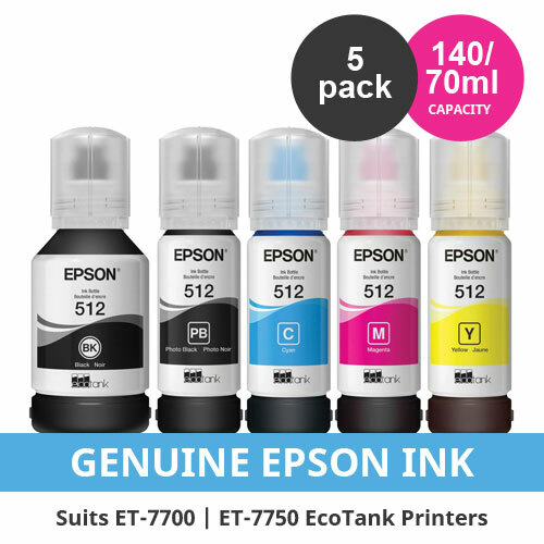 Genuine Epson T512 Ink Refill Epson ET7700 ET7750 Ecotank Printers C,M,Y,BK,PB - Picture 1 of 4