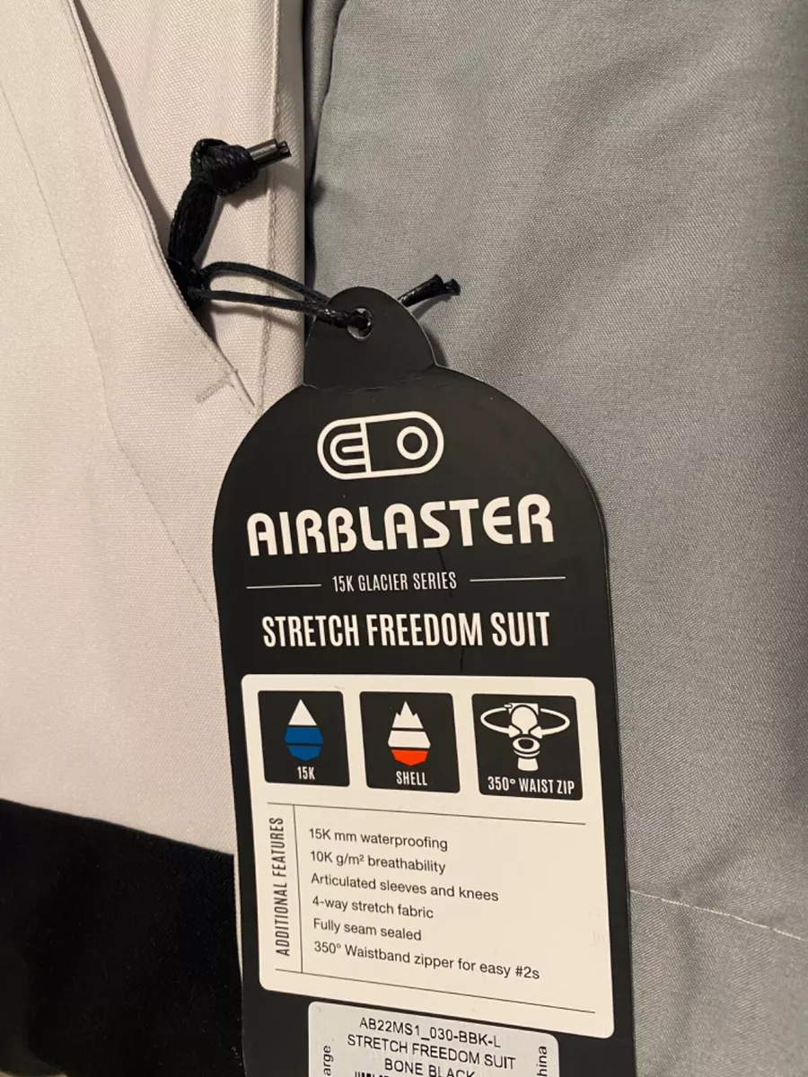Airblaster stretch freedom suit men's large bone and black