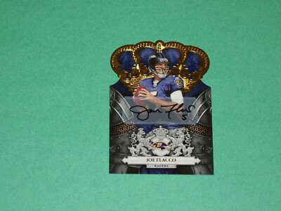 Joe Flacco Auto Card 2010 Panini Crown Royale Gold /15 Baltimore Ravens Football