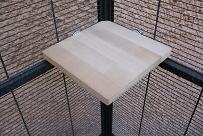 pipano Sitzbrett Ecke 20 x 20 cm, Buche, Schlafplatz für Vogelkäfig,SEB2020