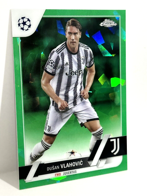 2022-23 Topps Chrome Sapphire UCL Juventus Dusan Vlahovic Green