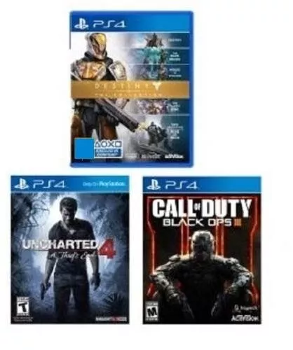 Sony PlayStation 4 Games Lot 6 Games, Call of Duty Black Ops 3 , Uncharted 4