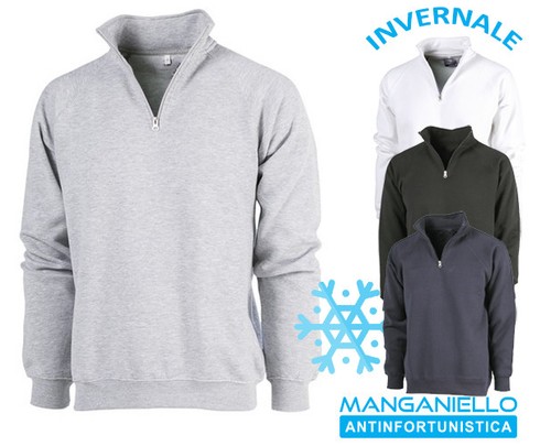 Felpa da lavoro uomo invernale mezza zip pesante grigio blu nera bianca  calda | eBay