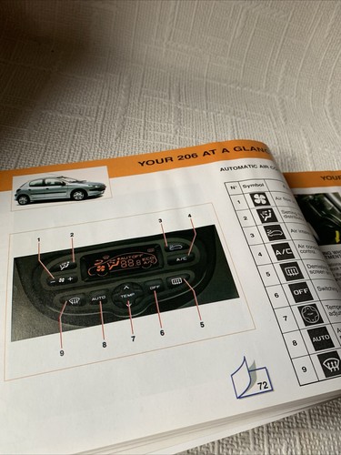 PEUGEOT 206 Owners Manual Handbook SW and GTI Covered Mk1 Covers Sat Nav 2001-05 - Picture 12 of 24