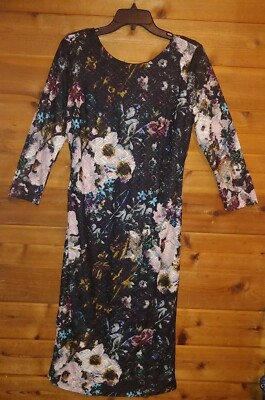 CATO Floral Overlay Lined Dress NWT Oversized Size Medium Midi Stretchy  $29.99 | eBay