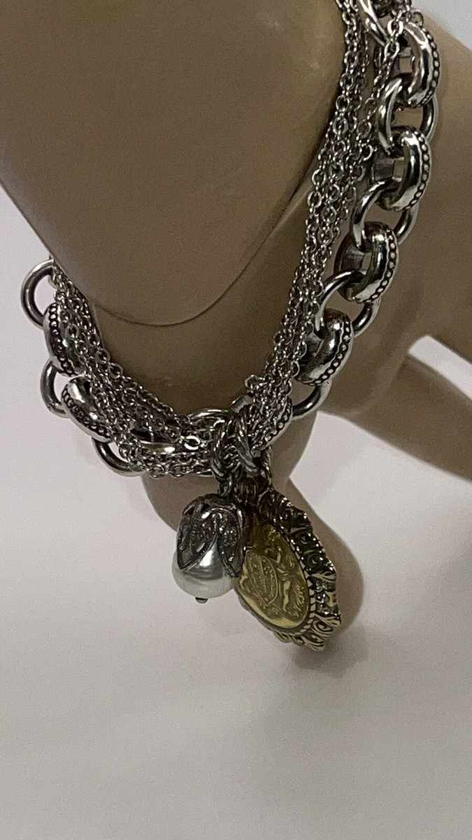 Brighton Silver tone STATEMENT Charm Bracelet Retired “IN LOVE FIND TRUTH” View 4