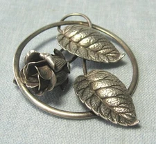 FORSTNER Sterling Silver Floral Pin  9.1 grams   2"