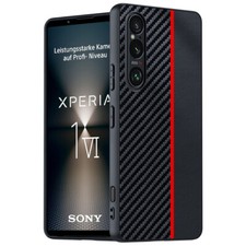Carbon Fiber Texture PU Leather TPU 2IN1 Case For Sony Xperia 1 VI Back Cover