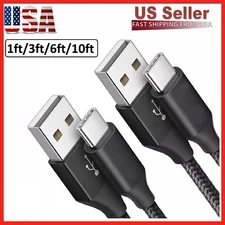1/3 Pack 1/3/6/10Ft USB to Type-C Cable Fast Charger Charging Data Sync Cord LOT