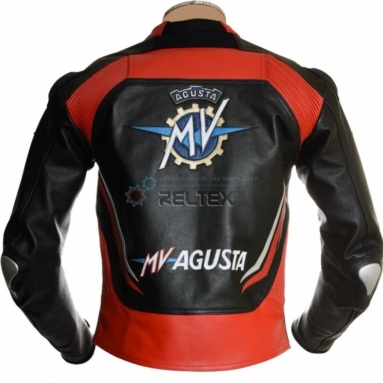 MV AGUSTA Sports Red & Black Full Leather Motorcycle Biker Jacket EU54 42in BNWT - Image 2 of 2