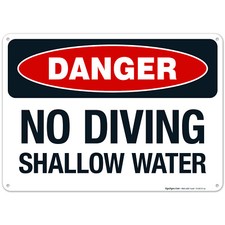 No Diving Shallow Water Sign, Pool Sign, SI-6673 