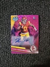 2023 Bowman U Chrome Football Korey Foreman 1st Bowman Auto Pink 42/150 SC5365