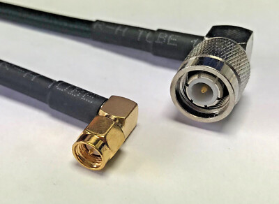TNC Male Angle to SMA Male Angle RG8X Low Loss Coax Cable Pick Lot Length USA