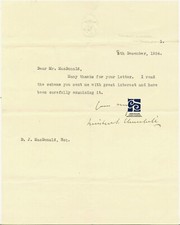 SIR WINSTON S. CHURCHILL - SIGNED LETTER, AS CHANCELLOR OF THE EXCHEQUER - 1924