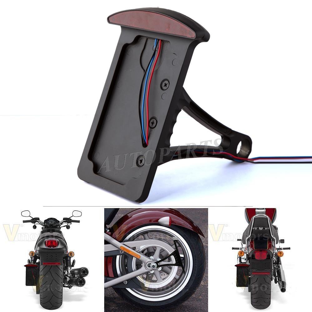 Motorcycle VERTICAL Mount License Plate Tail Light Bracket Custom