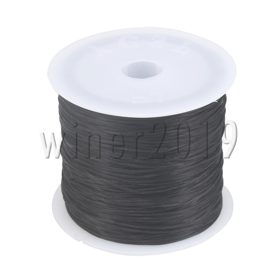 0.5mm Flat Black Elastic Bracelet String Cord Stretchy Beading Thread ...