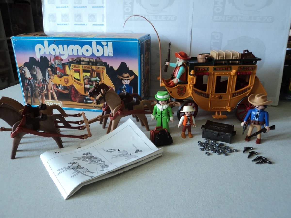 Playmobil 3803 Diligence Western Figurine Playmobil Dame De La Diligence - Série Western Far West - Véhicule Et Personnage - Occasion En Bon État Véhicule Playmobil Occasion