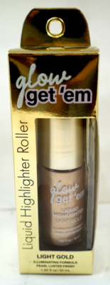 Glow Get Em Pearl Luster Liquid Highlighter Light Gold Roller 1 fl.oz New!!