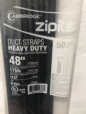 Cambridge 48" Duct Strap HEAVY DUTY 175 LB Zip Ties x 50/Bag