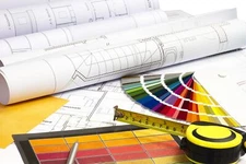 Landscape paper architecture pencils colorful Custom Gaming Mat Desk