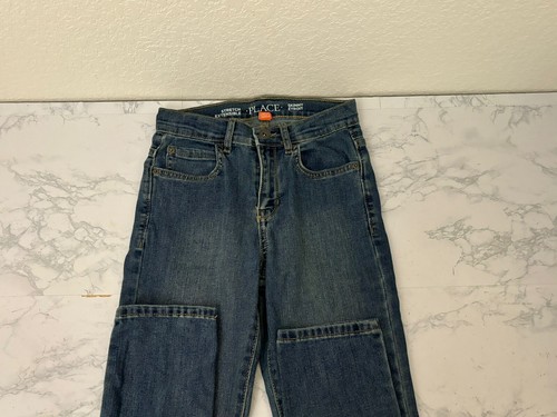 Childrens Place Girl's Skinny Jeans Size 12 Blue Dark Wash Adjustable Waist V - Picture 3 of 6