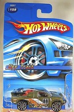 2005 Hot Wheels Mainline/Collector #159 OFF TRACK Dark Green w/Chrome 10 Spokes