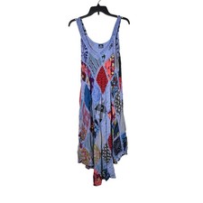 Vestido midi Advance azul retazos talla única boho hippie festival cabaña gitana