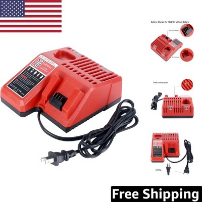 Versatile 12V/18V Lithium-Ion Battery Charger with Cooling System for Milwaukee