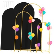 4FT, 5FT, 6FT,Metal Arch Backdrop Stand and Cover Set of 3, 4FT,5FT,6FT Black